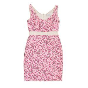 Maggy London Pink Floral Empire Waist Sheath Dress 4 Preppy Career Party Barbie